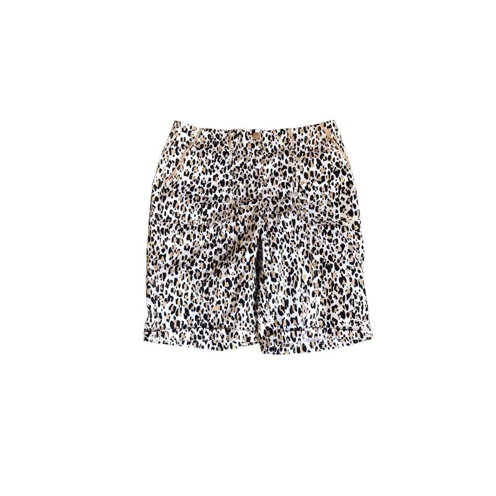 NWT Chico’s Brown, Black and White Cheetah Shorts
